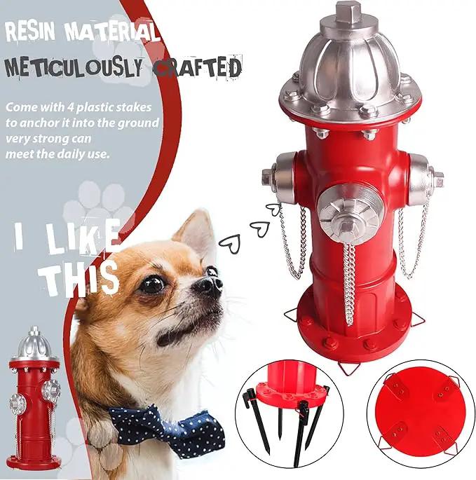 Dog Fire Hydrant Pee Post, Puppy Pee Post Training Statue, Indoor Outdoor Fire Hydrant Decor Figurines for Yard Art Garden Lawn, Gift for Fireman (14.5 inch) by GreenHaven Gardens