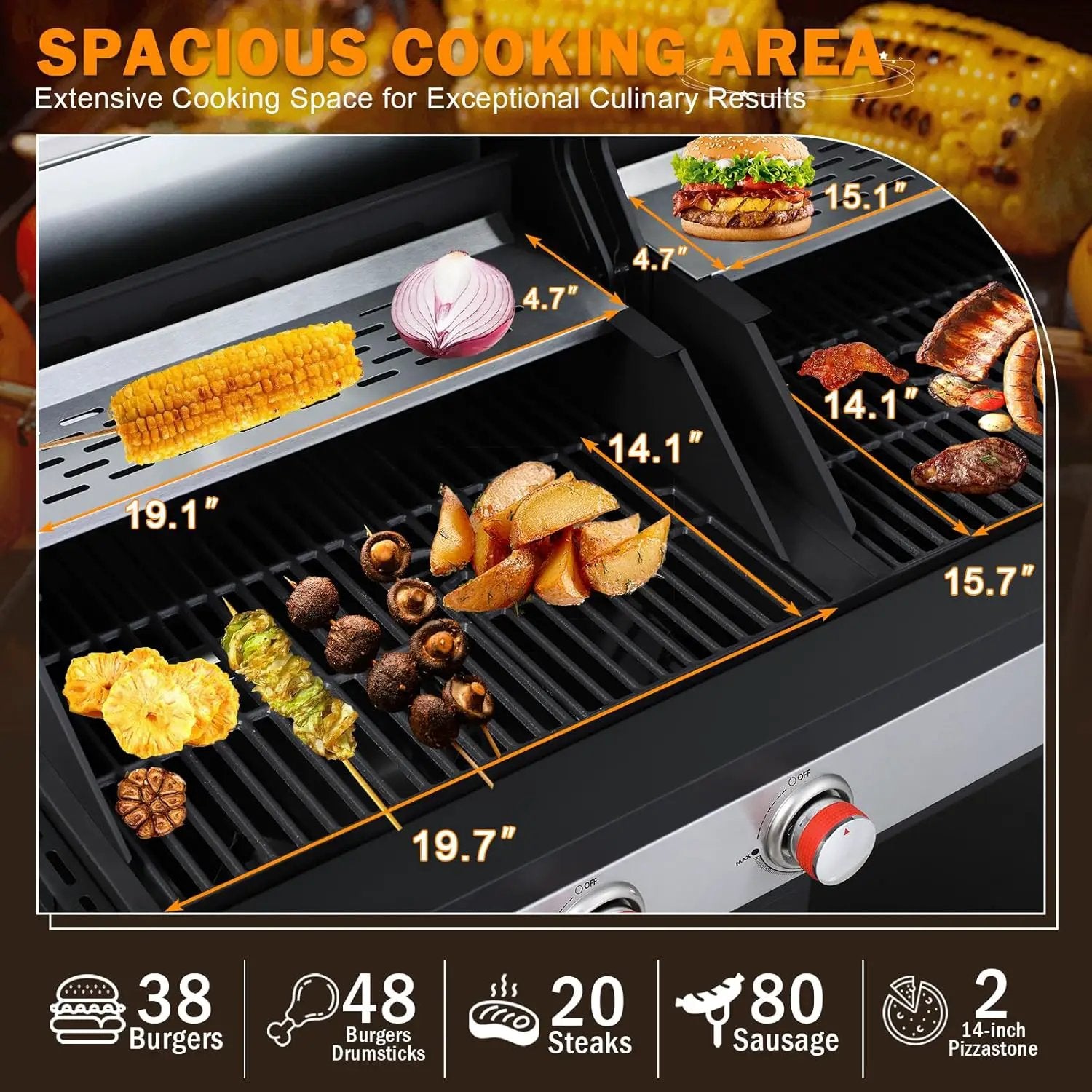 3-Burner Gas and Charcoal Combo Grill with Griddle Plate, 37,230 BTU, Stainless Steel & Enameled Grates, Side Burner + Storage Cabinet for Backyard, Tailgating, Teppanyaki by GreenHaven Gardens