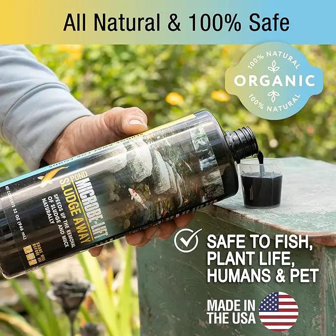 MICROBE-LIFT MLXSAQ Sludge-Away Pond and Outdoor Water Garden Sludge and Muck Remover, Safe for Live Koi Fish, Plant Life, and Decor, 32 Ounces by GreenHaven Gardens