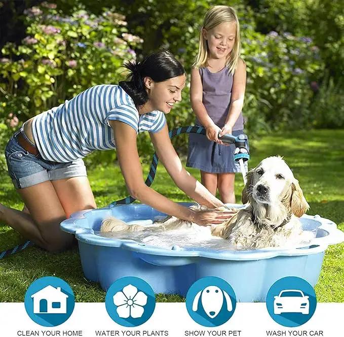 50Ft Non-Expandable Garden Hose, Flexible Water Hose with 10-Pattern Spray Nozzle, Lightweight Hose Pipe, Kink-Free, Leak-Proof, 3/4" Solid Metal Fittings by GreenHaven Gardens
