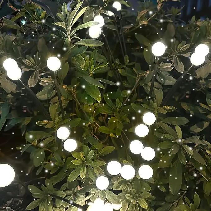 2025 Solar Lights Outdoor Waterproof, 2 Pack Solar Garden Lights, Solar Firefly Lights Outdoor Waterproof, Solar Twinkle Swaying Fairy Light for Yard Patio Pathway Garden Decoration (Cool White) by GreenHaven Gardens