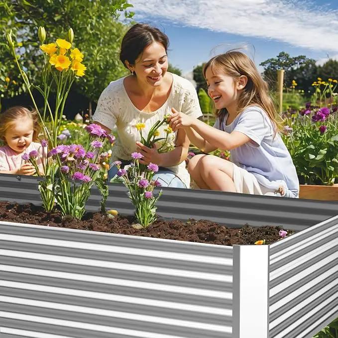 3 Pack 6x3FT Galvanized Raised Garden Bed Outdoor,Metal Garden Bed for Vegetables,Steel Raised Beds for Gardening,Above Ground Garden Box for Flower by GreenHaven Gardens