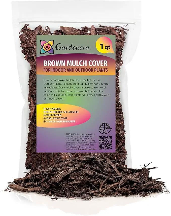 Premium Brown Mulch - Transform Your Landscape with Natural Elegance - 1 Quart by GreenHaven Gardens