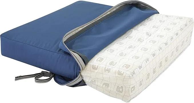 Classic Accessories Ravenna Water-Resistant 17 x 15 x 2 Inch Patio Seat Cushion, Empire Blue, Chair Seat Cushion by GreenHaven Gardens