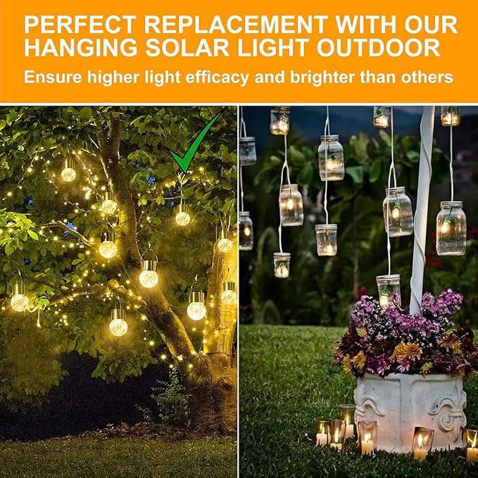 MAXvolador 12-Pack Hanging Solar Lights, Decorative Cracked Glass Ball Light, Solar Powered Waterproof Globe Lighting for Garden, Tree(Warm White) by GreenHaven Gardens