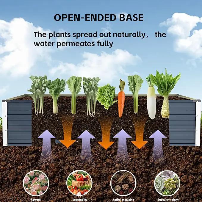 Galvanized Raised Garden Bed 4x2x1.3ft, Metal Garden Bed for Outdoor Gardening, Durable Rust-Proof Metal Raised Garden Bed for Vegetables, Fruits, Flowers & Herbs by GreenHaven Gardens