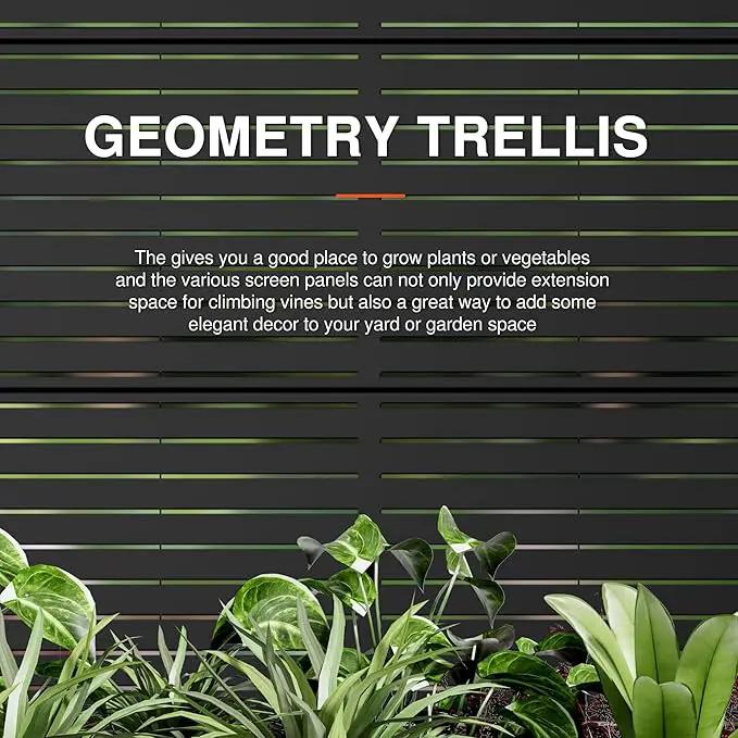 Casaphoria Metal Raised Garden Bed with Trellis and Wheels, 72"x35"x16" Planter Box for Climbing Plants, Vegetables & Vines, Features Drainage Holes and Privacy Screen (Black-Louvered) by GreenHaven Gardens