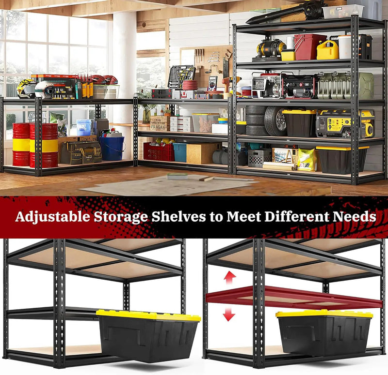 REIBII 2500LBS Garage Shelving 72''H Storage Shelves 40" W Metal Shelving 5 Tier Metal Shelves Adjustable Pantry Shelf for Closet Pantry Basement Kitchen Warehouse 72" H x 40" W x 20" D by GreenHaven Gardens
