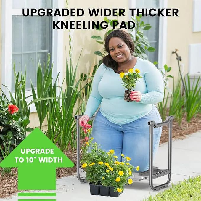 Upgraded Kneeler and Seat - Thicken & Widen Soft Kneeling Pad, Heavy Duty Gardening Stool with 2 Tool Bags & 4 Garden Tools, Gifts for Women, Men & Seniors by GreenHaven Gardens