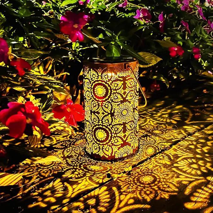 Solar Lanterns Outdoor Hanging Lantern Lights,Sunflower Metal Decor Lanterns-Waterproof LED Decorative Light for Garden Patio Yard Lawn Backyard Front Porch as Gifts for Mom Grandma Women by GreenHaven Gardens