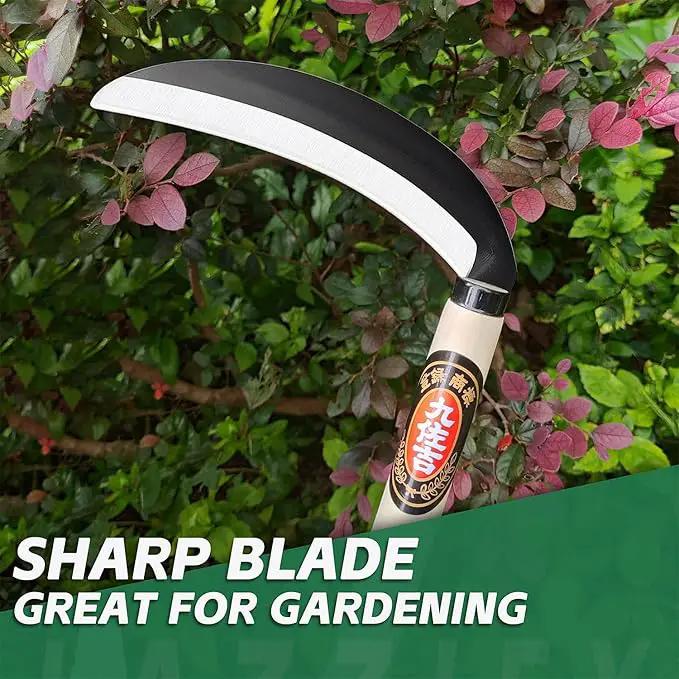 Japanese Weeding Sickle Garden Tool - Garden Hand Weeder Sickle Tool,Scythe Tool for Gardening,Manual Grass Sickle Carbon Steel Blade Cutter Gardening Quick Work (Weeding Sickle) by GreenHaven Gardens