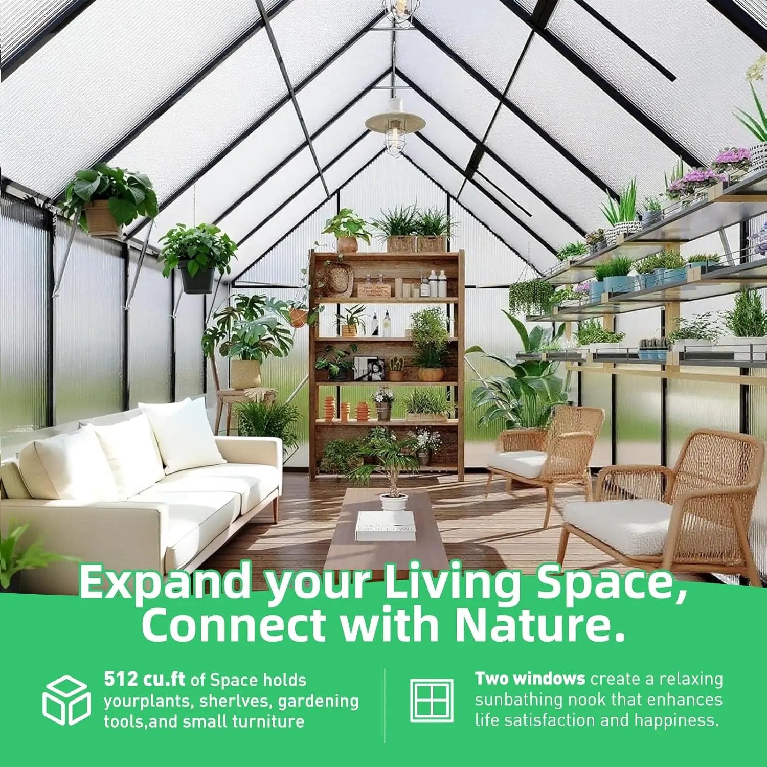 8x10 FT Outdoor Walk-in Greenhouse with Durable polyethylene Cover, Lockable Door, Adjustable roof Vent, and Ground Anchors. A Large, Sturdy Backyard Greenhouse Ideal for Patio, Lawn, and Gardening. by GreenHaven Gardens