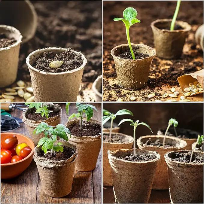 JERIA 50-Pack 3.15 Inch Peat Pots for Seedling with 50 Pcs Plant Labels,Outdoor Garden Germination Nursery Pots,Biodegradable Seed Starter Pots Kits by GreenHaven Gardens