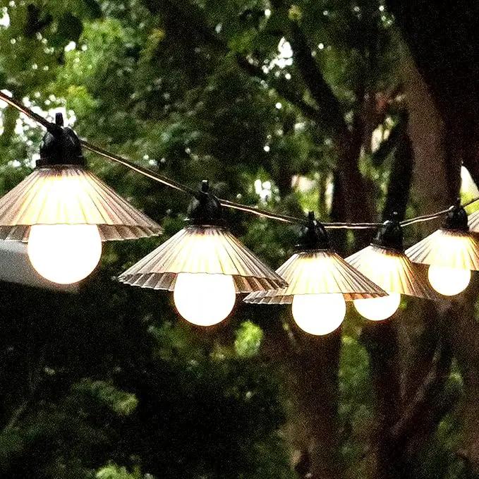 Outdoor LED String Lights 16.4 ft Waterproof Connectable Patio Lights with 10 Bulbs for Backyard Porch Garden Home Holiday Indoor Decoration (Warm White) by GreenHaven Gardens