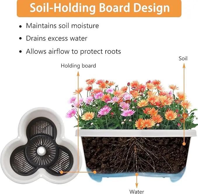 VECELO 5 Tier Vertical Garden Planter, Self Watering Stackable Planters with Wheels for Strawberries, Herbs, Flowers, Vegetables, Gray by GreenHaven Gardens