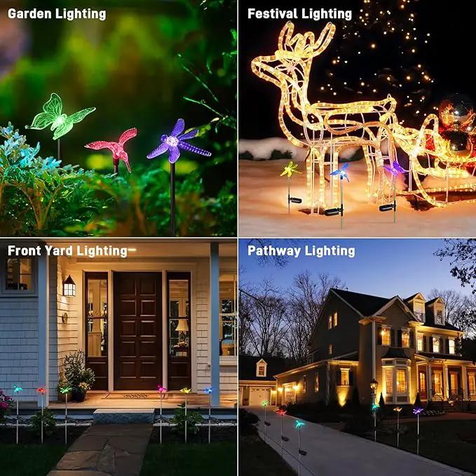 OxyLED Solar Garden Stake Lights 6 Pack Outdoor LED Figurine Lighting Color Changing Waterproof Solar Hummingbird Lights Butterfly Dragonfly for Patio Yard Pathway by GreenHaven Gardens