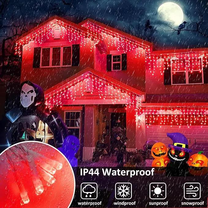 Christmas Icicle Lights Outdoor, 66Ft 640 LED Icicle Lights for Outside with 8 Modes Timers, Waterproof Plug in String Light for House Yard Eave Patio Wedding Party Holiday Decorations, Red by GreenHaven Gardens