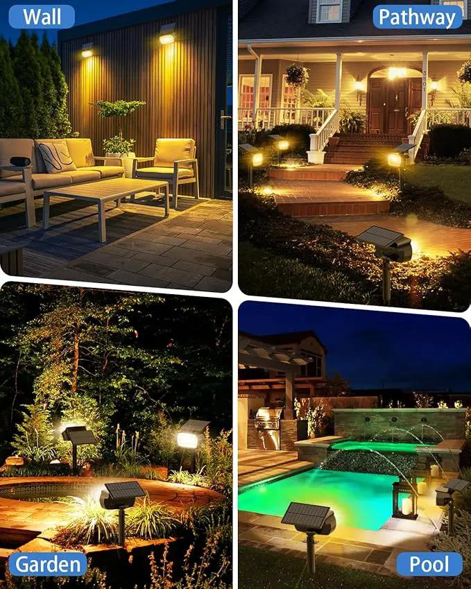 Fabrito Solar Spot Lights Outdoor 136 LEDs, Large Area Lighting Solar Lights Outdoor, 6 Pack IP65 Waterproof Landscape Spotlights Auto On/Off for Yard, Garden, Pathway, Plants,Tree (Warm White) by GreenHaven Gardens