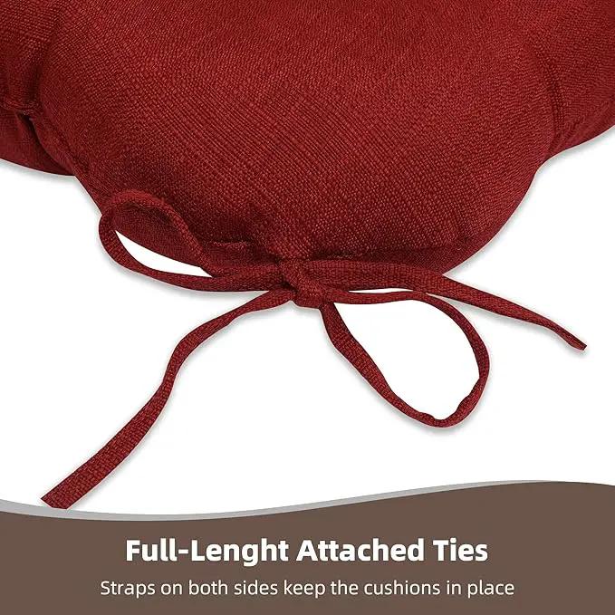 RACE LEAF Chair Cushions 19" x 19" Red - Outdoor/Indoor Patio Cushions Set of 2 - Replacement Cushions for Chairs and Seating - Chair Seat Pads for Porch, Deck, and Garden Seats by GreenHaven Gardens