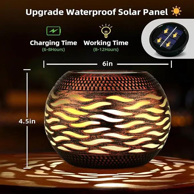 Waterproof Solar Lanterns Outdoor 2-Pack - Retro Metal Hollow-Out Garden Lights, Outdoor Yard Garden Porch Patio Lawn Inside Tabletop Decorations Unique Gardening Gifts for Women, Mom, Mother's Day by GreenHaven Gardens