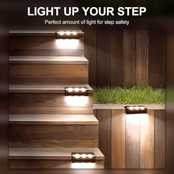 SOLPEX Solar Fence Lights, 6 LEDs Solar Lights Outdoor Waterproof Solar Powered for Deck, Stair, Front Porch, Balcony, Walkway, Garden, Yard, Patio, Pool Decor, IP65 Waterproof (16 Pack, Cold White) by GreenHaven Gardens