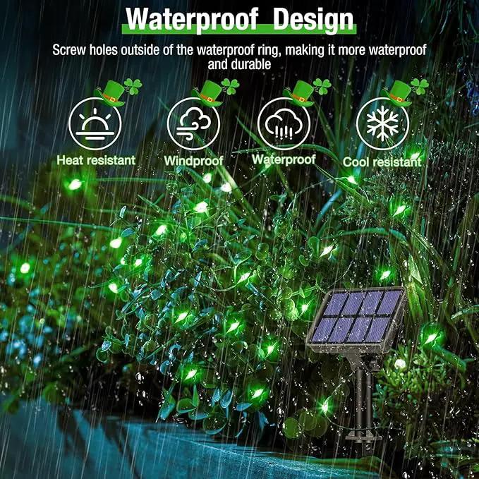 btfarm 4 Pack St Patricks Day Fairy Lights, 320LED 132FT Green Solar String Lights Outdoor Waterproof, 8 Modes Solar Twinkle Lights Irish Decorations for Tree Party Christmas Garden Yard Wedding by GreenHaven Gardens