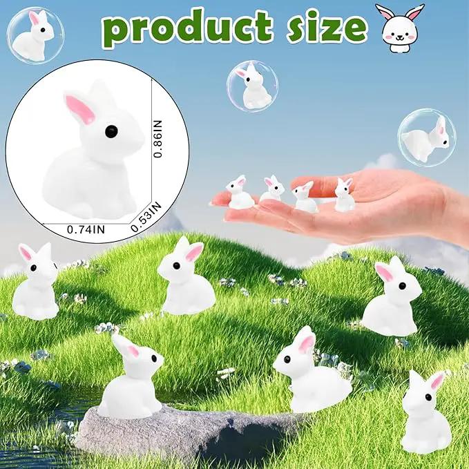 80Pcs Mini Rabbits Resin Tiny Rabbits Miniature Decoration Figurines Ducks Dollhouse Garden Decor Plastic Mini Animals Micro Landscape Ornament Cake DIY Craft by GreenHaven Gardens