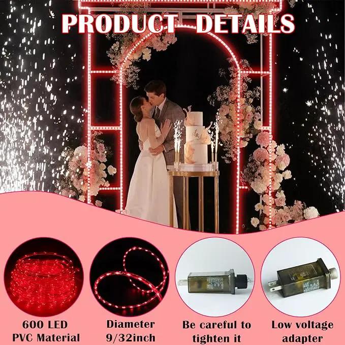 Red Rope Lights Outdoor, 50Ft 600 LED Valentine's Day String Light, Waterproof Tube Light Plug in 8 Modes Timer Memory, Halloween, Christmas Lights Outdoor Decorations for Tree Garden Party by GreenHaven Gardens