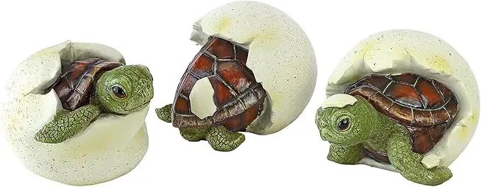 Design Toscano QM2562500 Out of the Shell Baby Turtle Triplet Statues,Full Color by GreenHaven Gardens