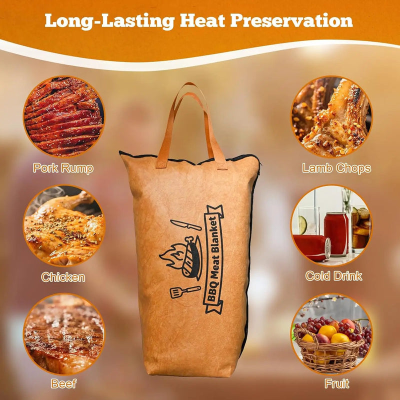 BBQ Blanket for Resting Meat,Reusable Smoker Grilling Bag Insulated Resting Bag with Wide Mouth,BBQ Accessories for Large Brisket,Beef,Turkey,Pork (21in) by GreenHaven Gardens