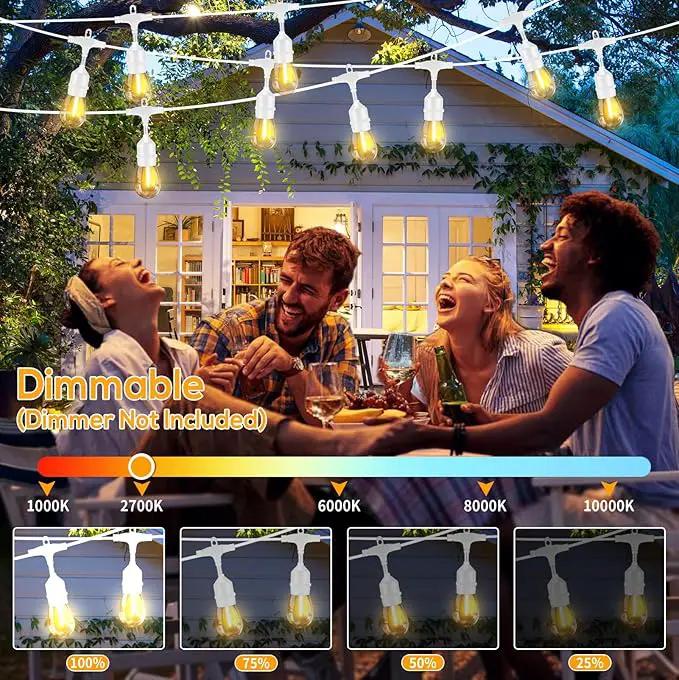 SUFEIMAS 100FT White Outdoor String Lights,IP65 Waterproof 30+2 Plastic LED Bulbs 2700K White Patio String Lights for Outside Porch, Pergola, Backyard, Bistro, Garden,Wedding Lights by GreenHaven Gardens
