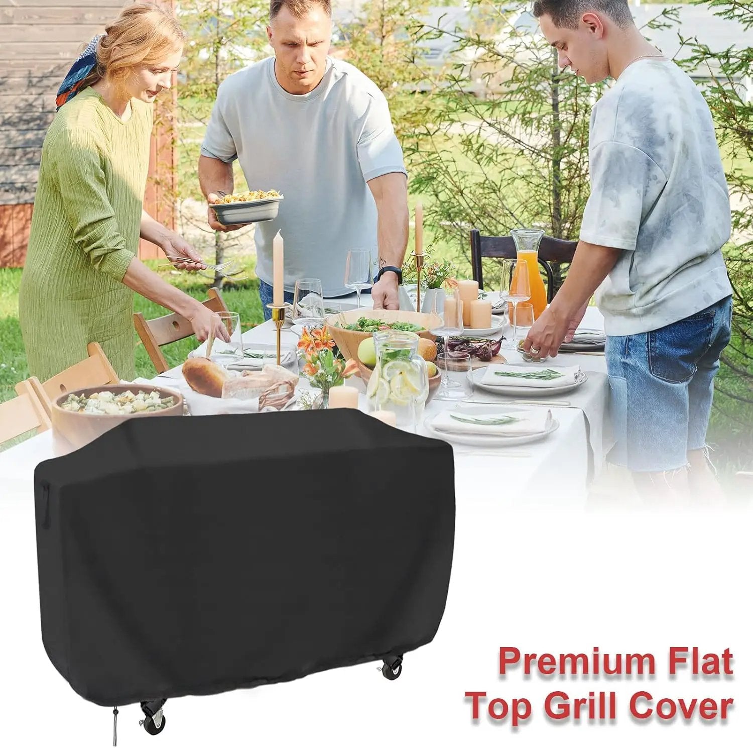 Flat Top Grill Cover for Royal Gourmet GD401 Propane Gas Grill, 68 Inches Waterproof Cover for Outdoor 36“ Griddle/Propane Griddle/Gas Griddles/Flat Grill-68 x 23 x 35.8 inches by GreenHaven Gardens