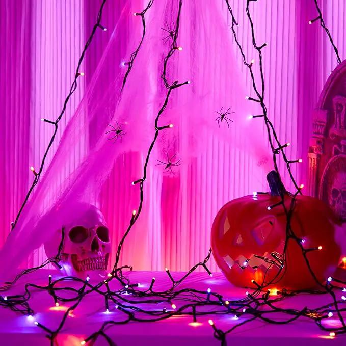 Halloween 300 LED String Lights,105FT String Lights with 8 Modes&Timer Function, Purple and Orange Halloween Lights Plug in for Party Carnival Supplies, Outdoor/Indoor Yard Garden Decor by GreenHaven Gardens