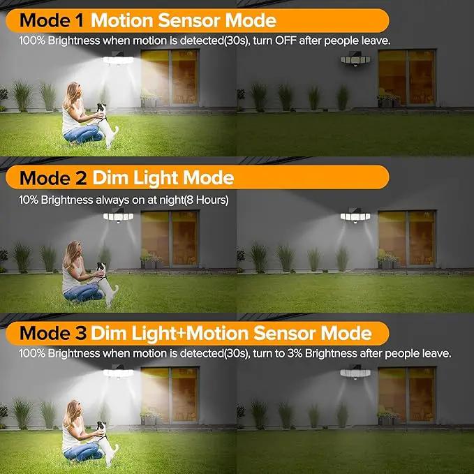 UME Solar Outdoor Lights 620 LED 4500LM, IP65 Waterproof Motion Sensor Outdoor Lights, 5 Heads Solar Security Flood Light 270 Wide Lighting Angle with 3 Modes for Garden Patio Yard - 2 Pack by GreenHaven Gardens