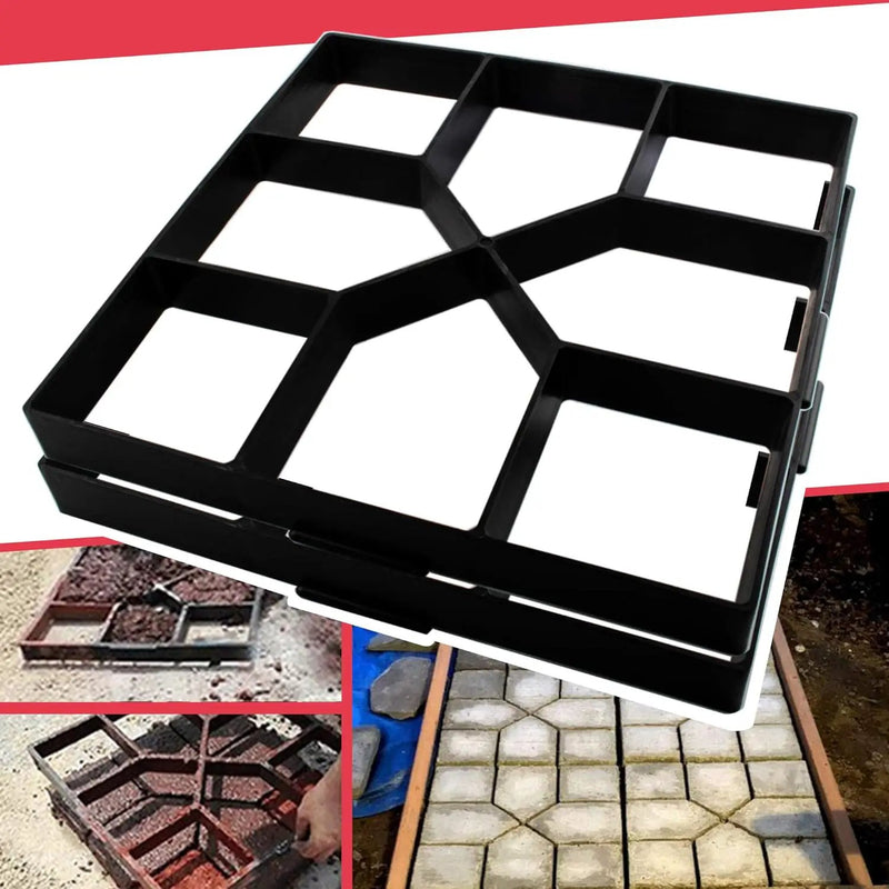Anothera 2Pack 15.7"x15.7"x1.57" Walk Maker Reusable Concrete Path Maker Molds Pathmate Stone Molding Stepping Stone Paver Lawn Patio Yard Garden DIY Walkway Pavement Paving Moulds (Square) by GreenHaven Gardens