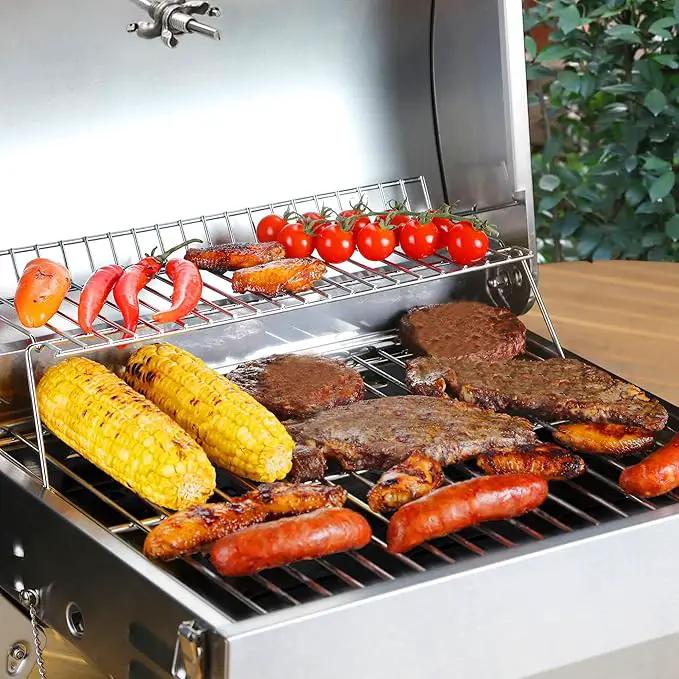 Royal Gourmet GT1001 Stainless Steel Portable Grill, 10000 BTU BBQ Tabletop Gas Grill with Folding Legs and Lockable Lid, Outdoor Camping, Deck and Tailgating, Silver by GreenHaven Gardens