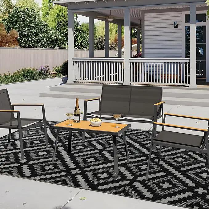 Outdoor Rug 9x12 ft Waterproof, Reversible Outdoor Plastic Straw Rug for Patios Clearance, Outdoor Area Rug Carpet RV Mat for Camping Backyard Deck Porch by GreenHaven Gardens