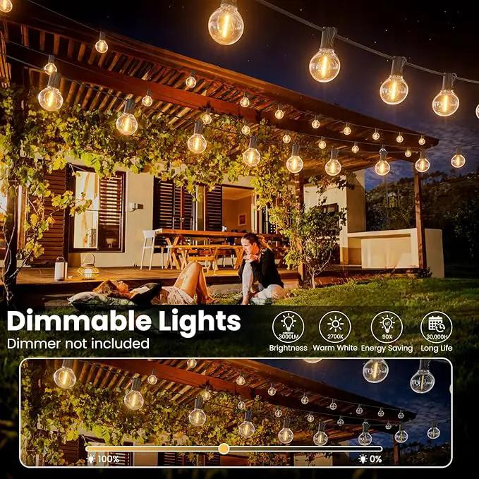 RTTY Outdoor String Lights 25 FT, G40 Led Patio Globe Lights with 13pcs Bulbs,Waterproof Shatterproof Dimmable Connectable Hanging for Cafe Bistro Backyard Gazebo Balcony Deck Party by GreenHaven Gardens