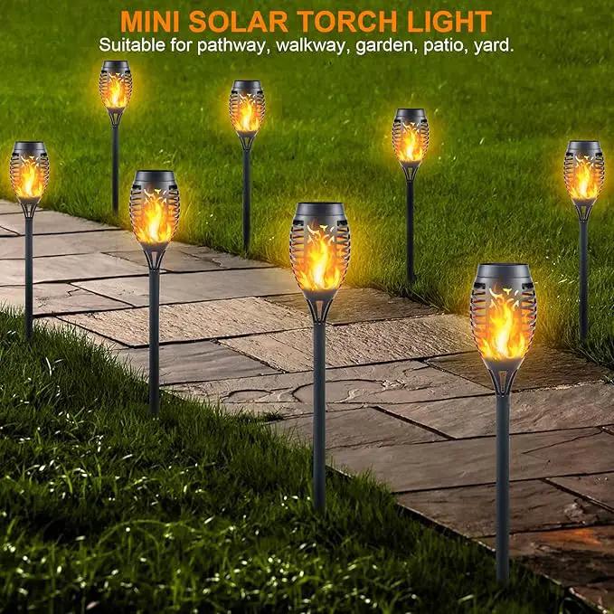 12-Pack Solar Torch Lights with Flickering Flame - 12LED Mini Fire Effect Solar-Powered Tiki Torches, Waterproof Outdoor Lighting with Auto On/Off, Perfect for Garden, Patio & Pathway Decor by GreenHaven Gardens