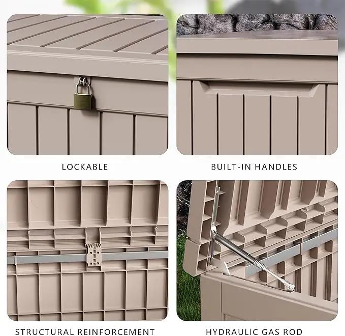 DRATO 230 Gallon Deck Box, Waterproof Resin Large Outdoor Storgae Box for Patio Furniture, Patio Cushions, Gardening Tools, Pool and Sports Supplies, Lockable by GreenHaven Gardens