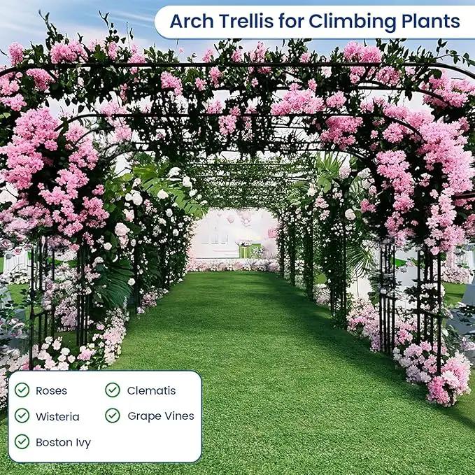 Garden Arch Arbor Trellis, 126" L x 94.5" H, Metal Archway for Climbing Plants Outdoor, Wide Sturdy Garden Arch for Lawn, Party, Ceremony Wedding Decoration by GreenHaven Gardens