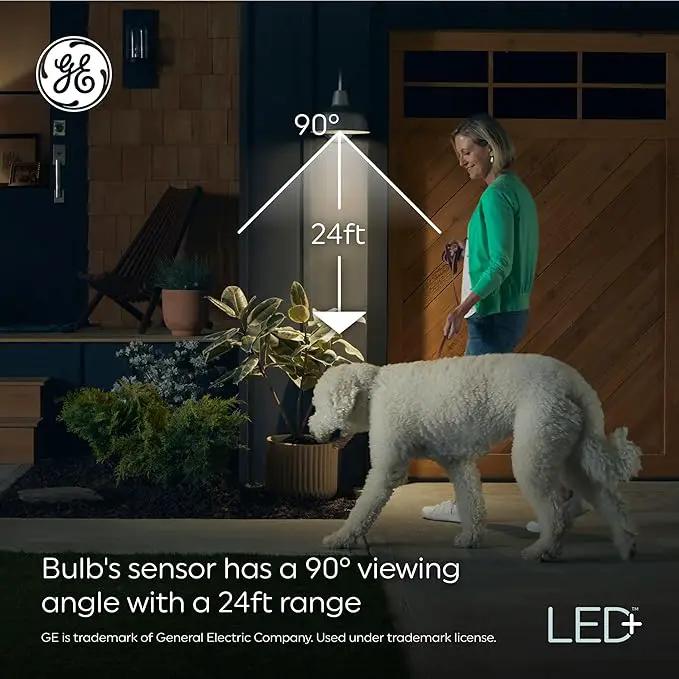 GE LED+ Motion Sensor LED Light Bulbs, 12W, Outdoor Security Lights, Daylight, A21 (2 Pack) by GreenHaven Gardens