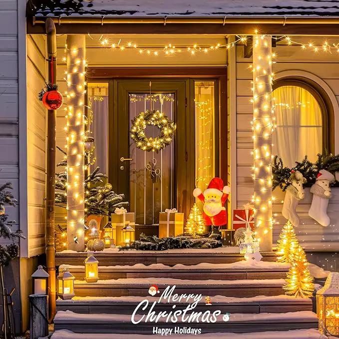 JMEXSUSS 400 LED String Lights Indoor, 132ft Warm White Christmas Lights Outdoor Plug in, 8 Modes Waterproof Twinkle Lights for Outside Holiday Wedding Party Decorations by GreenHaven Gardens