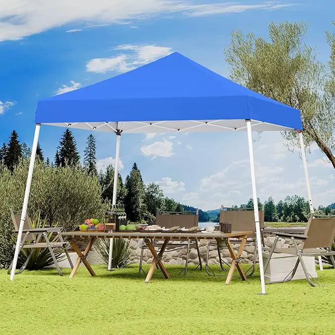 10x10 Pop Up Canopy, 300D Silver Coated Blue Fabric Outdoor Gazebo, Beach Tent Slant Legs with Storage Bag,Easy Up Sun Shade Shelter Tents with 8x8 Top Cover for Patio,Party by GreenHaven Gardens