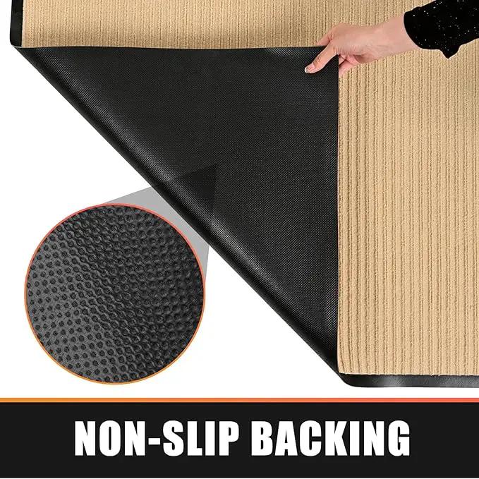 fani Heavy Duty Large Outdoor Indoor Entrance Black Doormat Waterproof Low Profile Entrance Rug Front Door Mat Patio Anti-Skid Rubber Back, 48x72 inch (Beige) by GreenHaven Gardens