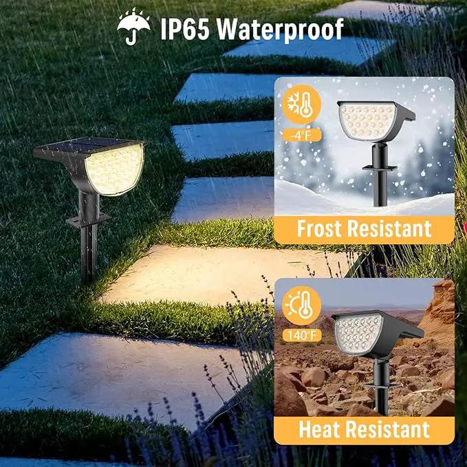 Solar Lights Outdoor Waterproof IP65, 76 LED 3 Lighting Modes Solar Spot Lights Outdoor Yard Garden Landscape Pathway (Warm White, 4 Pack) by GreenHaven Gardens