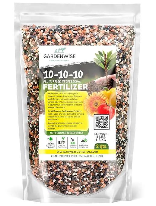 10-10-10 Plant Fertilizer Slow Release - 10 10 10 All Purpose Granular Garden Fertilizer for Vegetables, Tomato, Arborvitae, Shrubs, Rose, Flowers, Fruit, Fig Trees (2 QUARTS) by GreenHaven Gardens