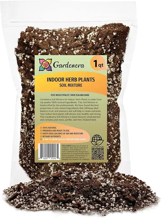 Soil Mixture for Indoor Herb Planters - Specially Blended Soil Mixture for Planting and Growing Indoor Kitchen Herbs Indoors, Indoor Herb Garden, Herb Growing Soil Mixture - 1 Quart Bag by GreenHaven Gardens