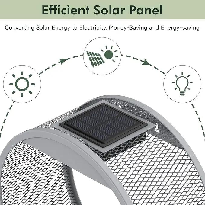 Grand patio Outdoor Circular LED Solar Hanging Wall Sconce Planter, with Dusk to Dawn Sensor Decor Wall Lighting for Garage Doorway Patio Yard, Cement Grey (S-Round) by GreenHaven Gardens