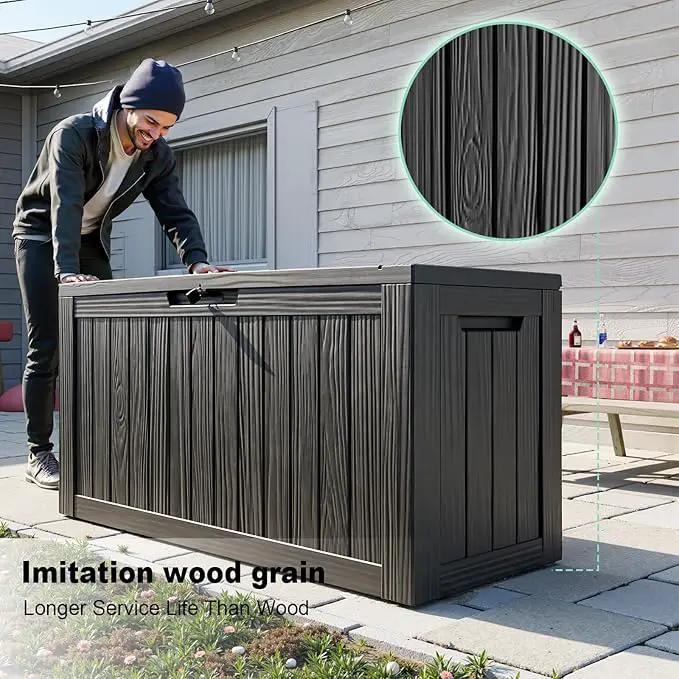 80 Gallon Outdoor Storage Box – Waterproof Deck Box for Garden & Patio,Black by GreenHaven Gardens